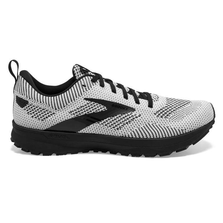 Brooks Revel 5 Performance Road Running Shoes - Men's - White/Black (27039-BGUQ)